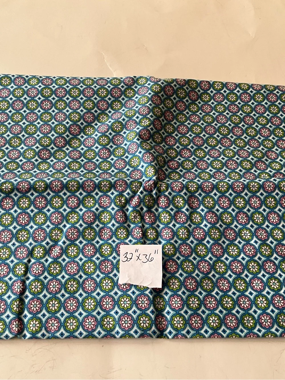Vintage Quilting Sewing Fabric Lot Flowers & Plants cotton Red Blue Green Teal